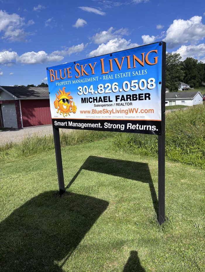 Blue Sky Living property sign in Morgantown, West Virginia